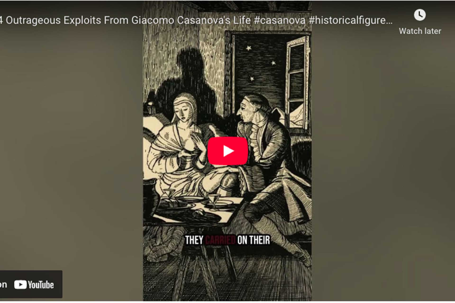 [VIDEO] 4 Outrageous Exploits From Giacomo Casanova's Life